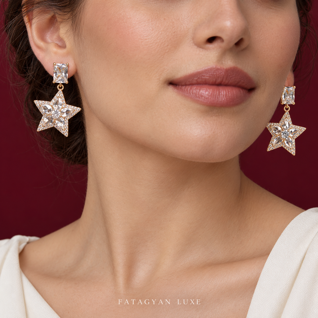 Astra Celestial Crystal Star Drop Earrings XP