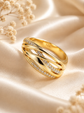14K Gold-Plated Crystal Ring A03