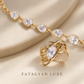 The Celeste Pear Bracelet & Ring Set – 18K Gold Plated D01