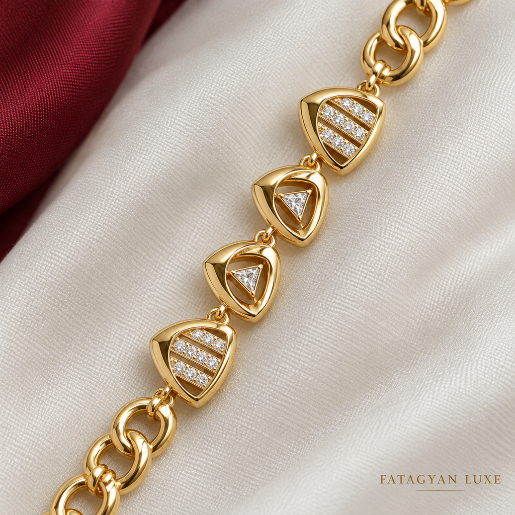 The Aurelia Shield Bracelet – 18K Gold Plated B32