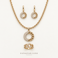 Gold Plated Pavé Chain Jewellery XP Set 03