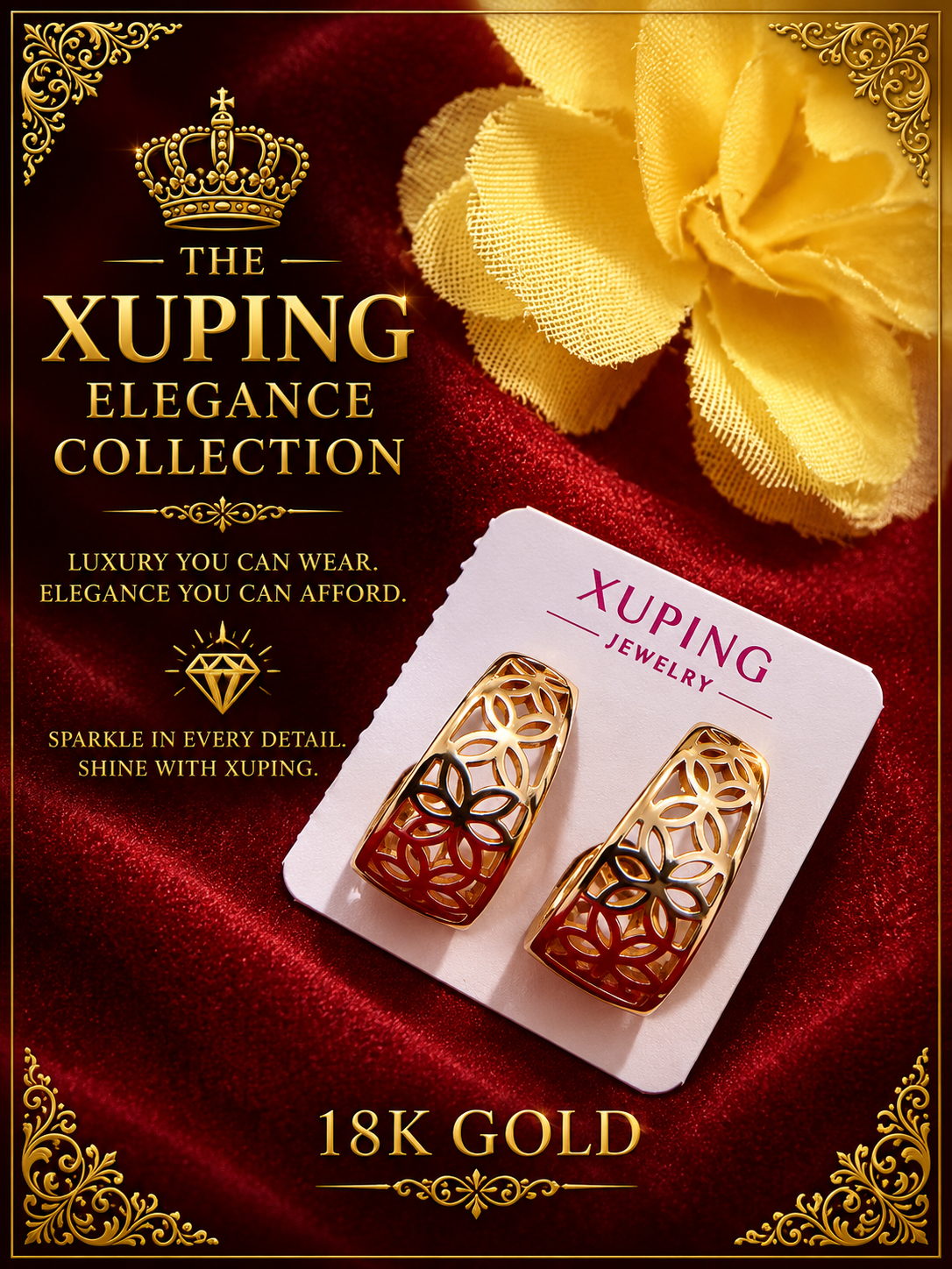 18K Gold-Plated Luxury Leverback Earrings – E08