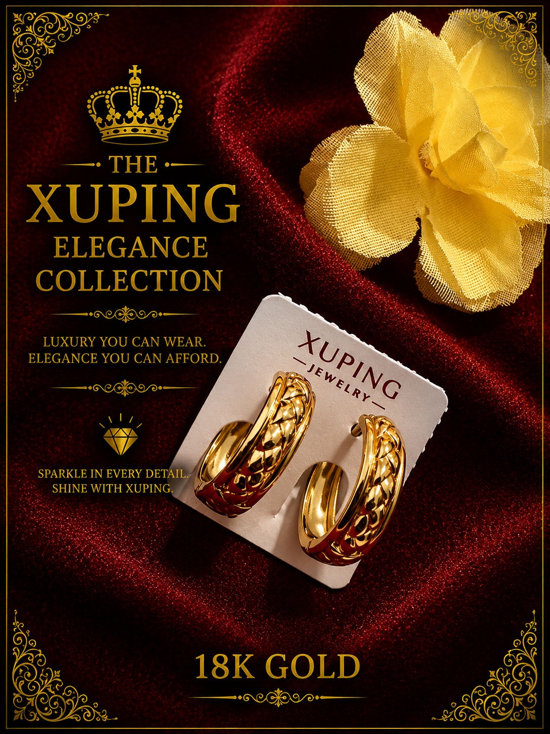 18K Gold-Plated Luxury Leverback Earrings – E10
