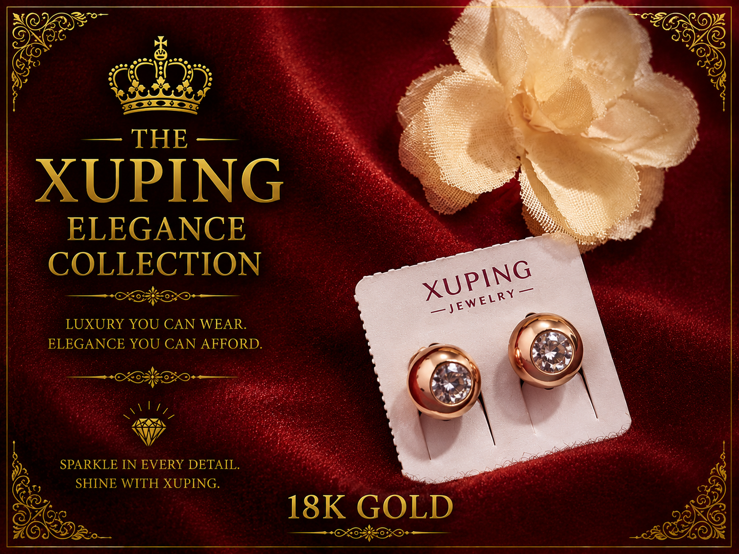 18K Gold-Plated Luxury Leverback  Earrings – E13