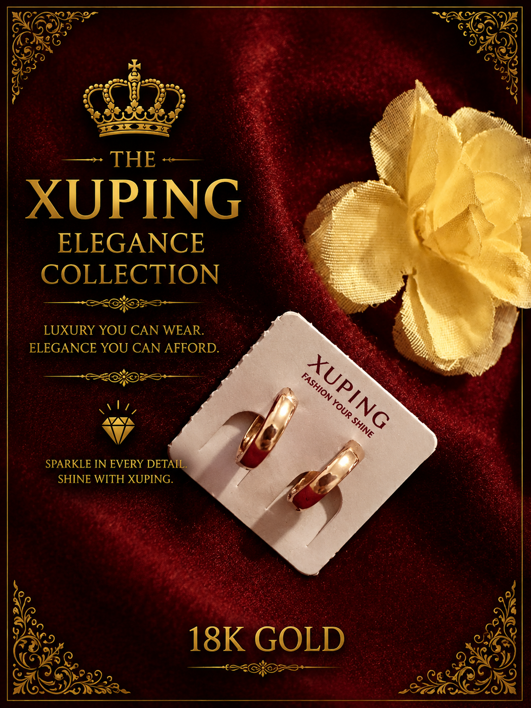 18K Gold-Plated Luxury Leverback  Earrings – E12