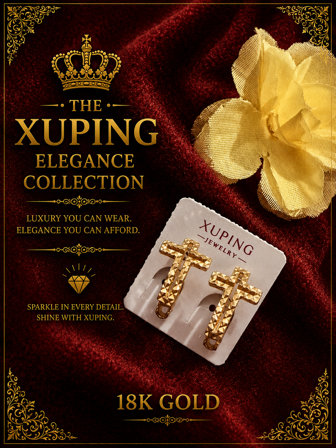 18K Gold-Plated Luxury Leverback  Earrings – E11