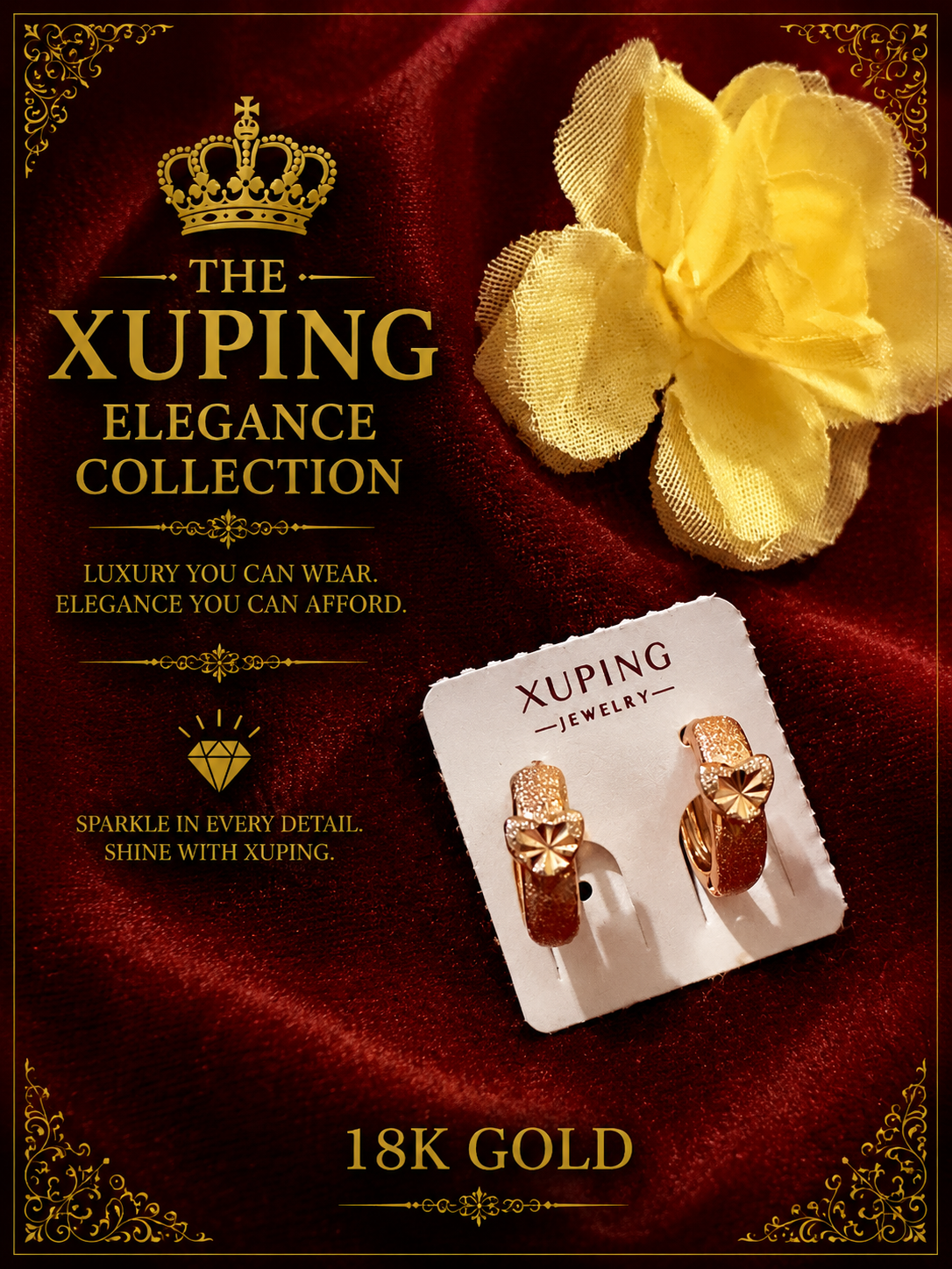 18K Gold-Plated Luxury Leverback  Earrings – E14