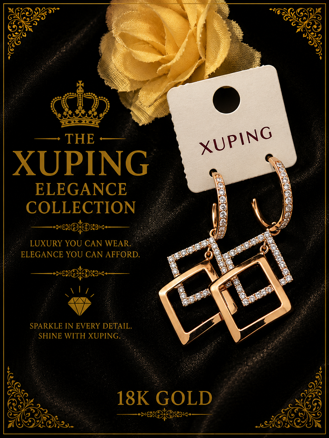 18K Gold-Plated Luxury Leverback  Earrings – E17