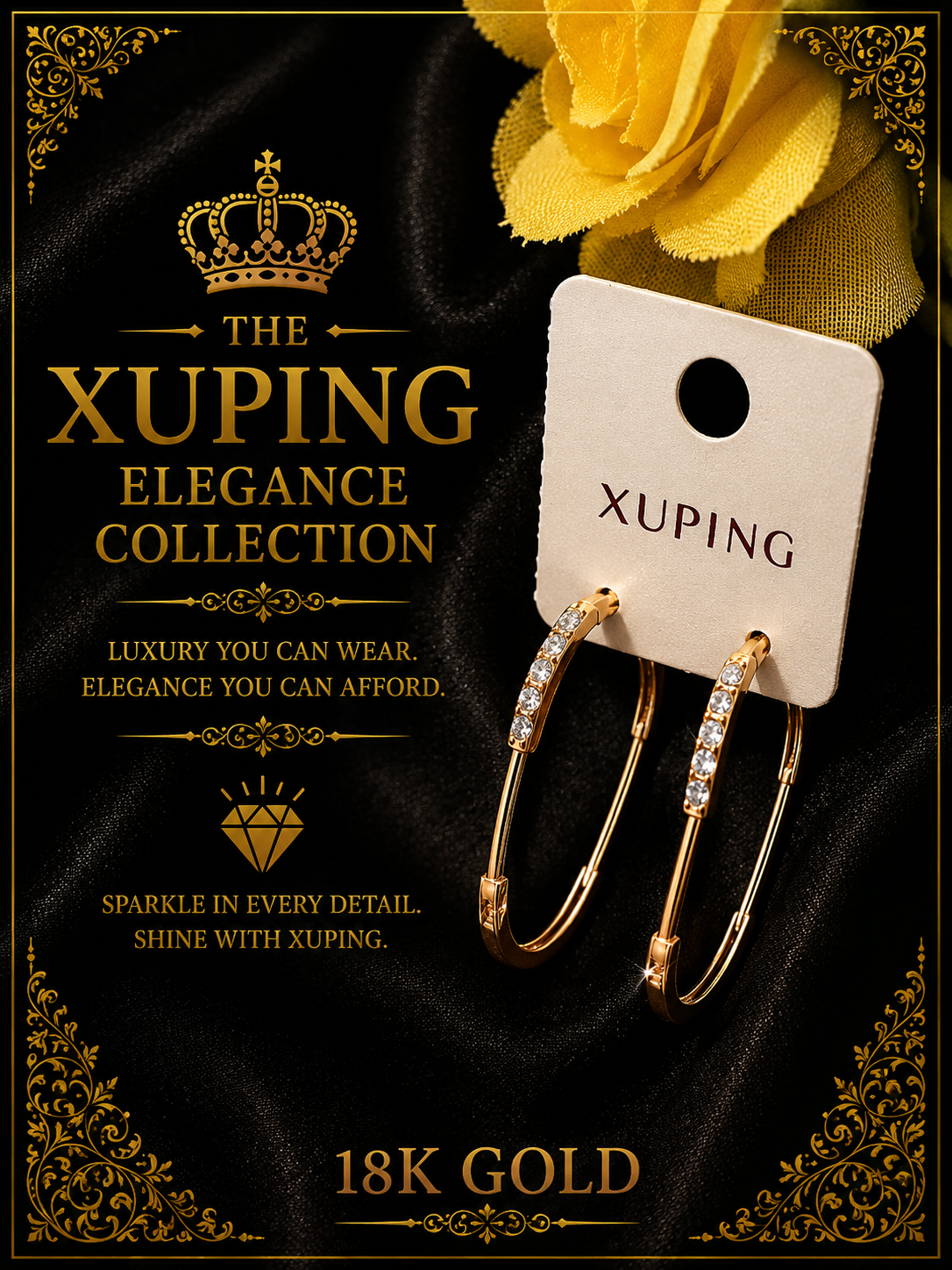 18K Gold-Plated Luxury Leverback  Earrings – E18