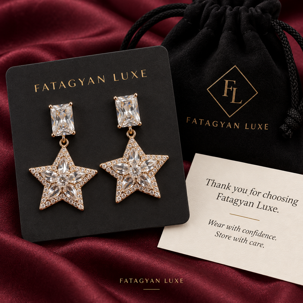 Astra Celestial Crystal Star Drop Earrings XP