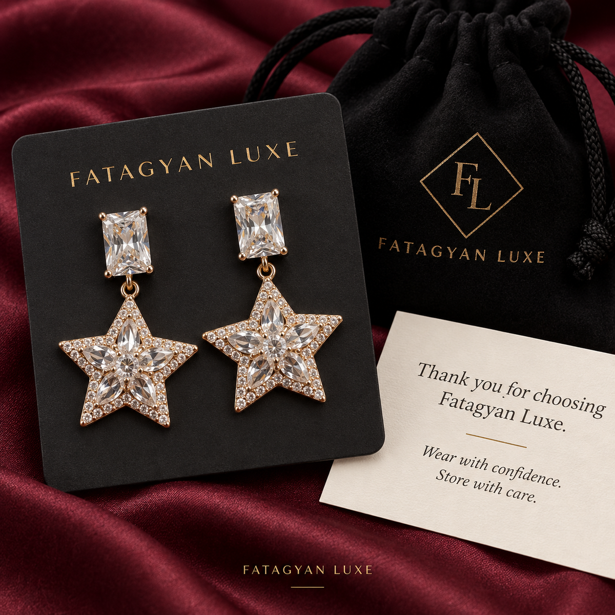 Astra Celestial Crystal Star Drop Earrings XP