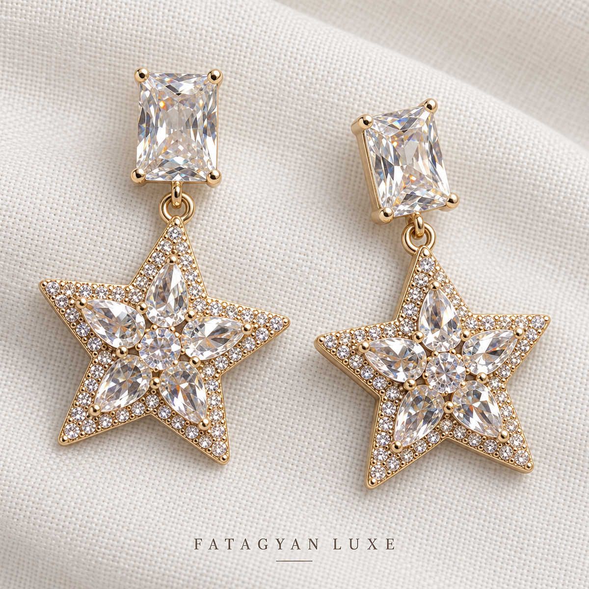 Astra Celestial Crystal Star Drop Earrings XP