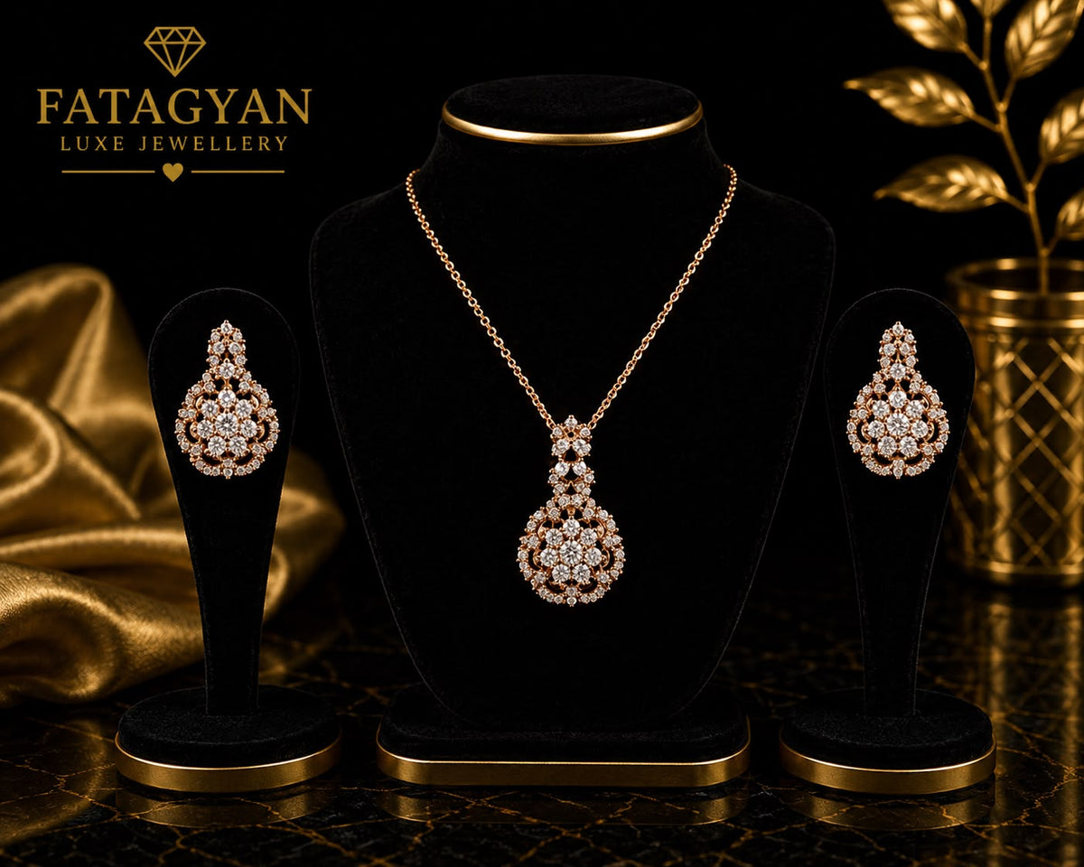 18K Gold-Plated Necklace and Earrings Set S07