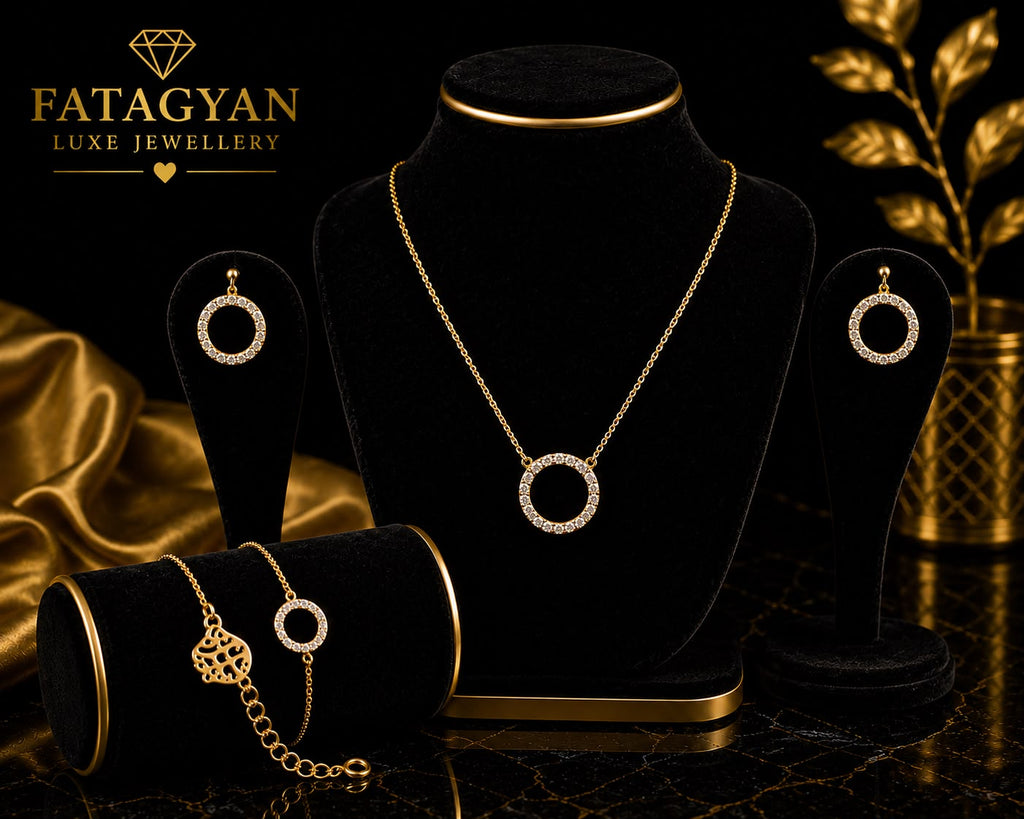 18K Gold-Plated Necklace and Earrings Set S02