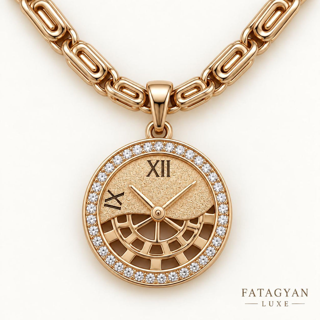Aurelia Roman Dial Gold-Plated Pendant Necklace XP002