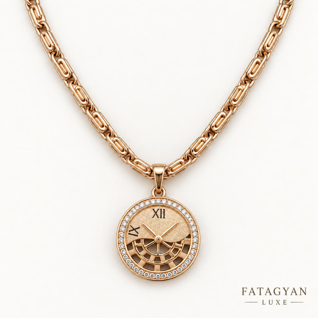 Aurelia Roman Dial Gold-Plated Pendant Necklace XP002