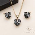 Éclat Heart Swarovski Crystal Jewellery Set – 18K Gold Plated  01