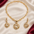 18K Gold-Plated Necklace and Earrings Set S05