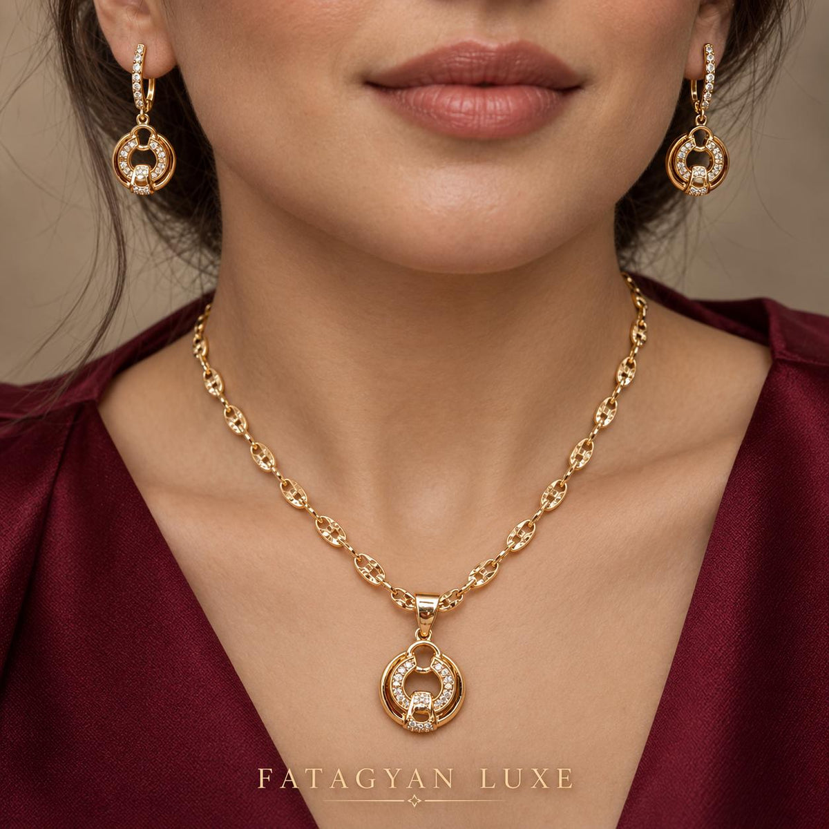 18K Gold-Plated Necklace and Earrings Set S05