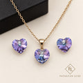 Éclat Heart Swarovski Crystal Jewellery Set –  Lavender Aurora 07