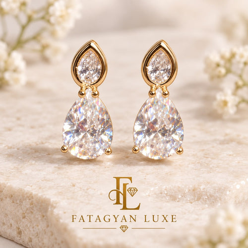 Amélie Pear Crystal Drop Earrings
