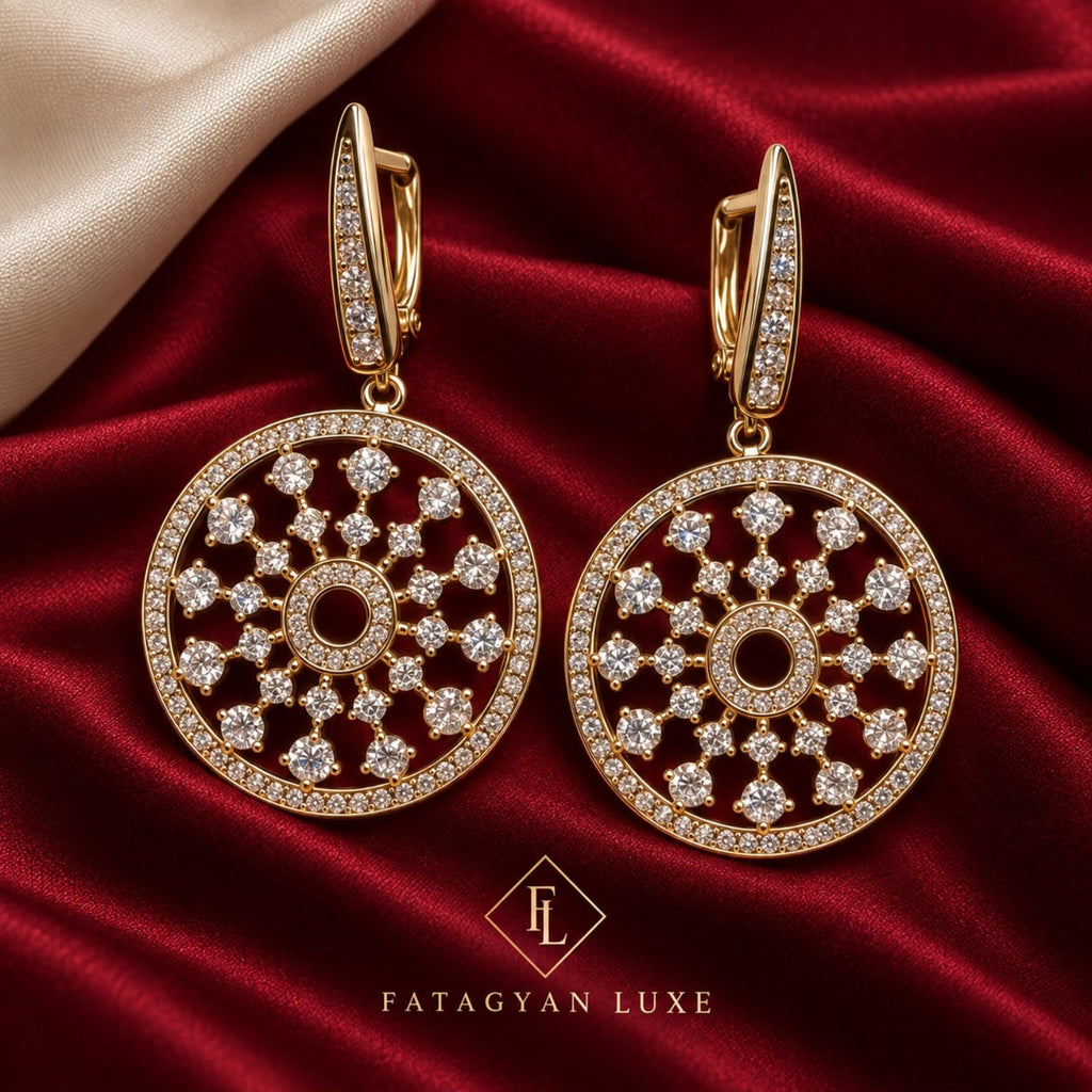Aurelia Crystal Orbit Drop Earrings