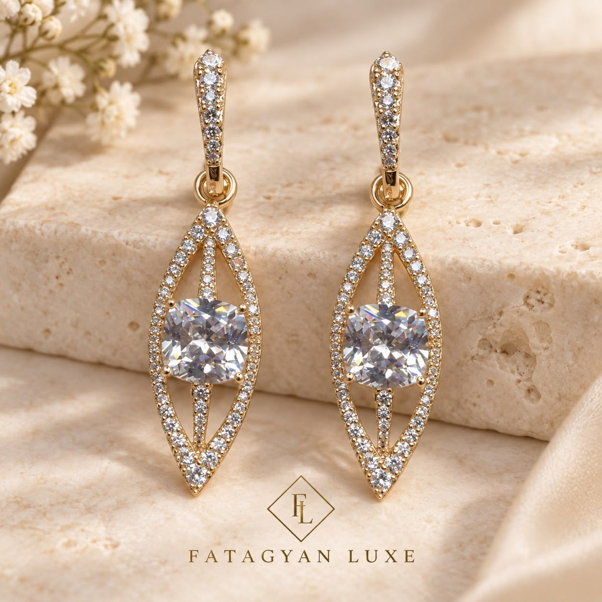 Célestine Crystal Marquis Drop Earrings