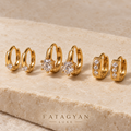 Clarté Trio Crystal Hoop Set with three pairs of gold-tone crystal hoop earrings