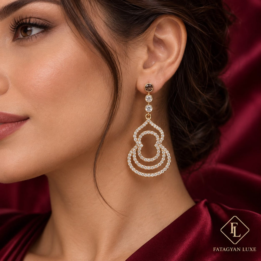Palais Lumière Crystal Statement Earrings worn