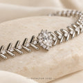 Élodie Marquise silver-tone crystal bracelet detail with marquise centre stone