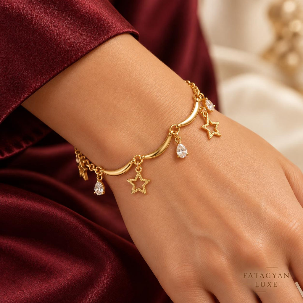 Étoile Charm Anklet styled as a bracelet