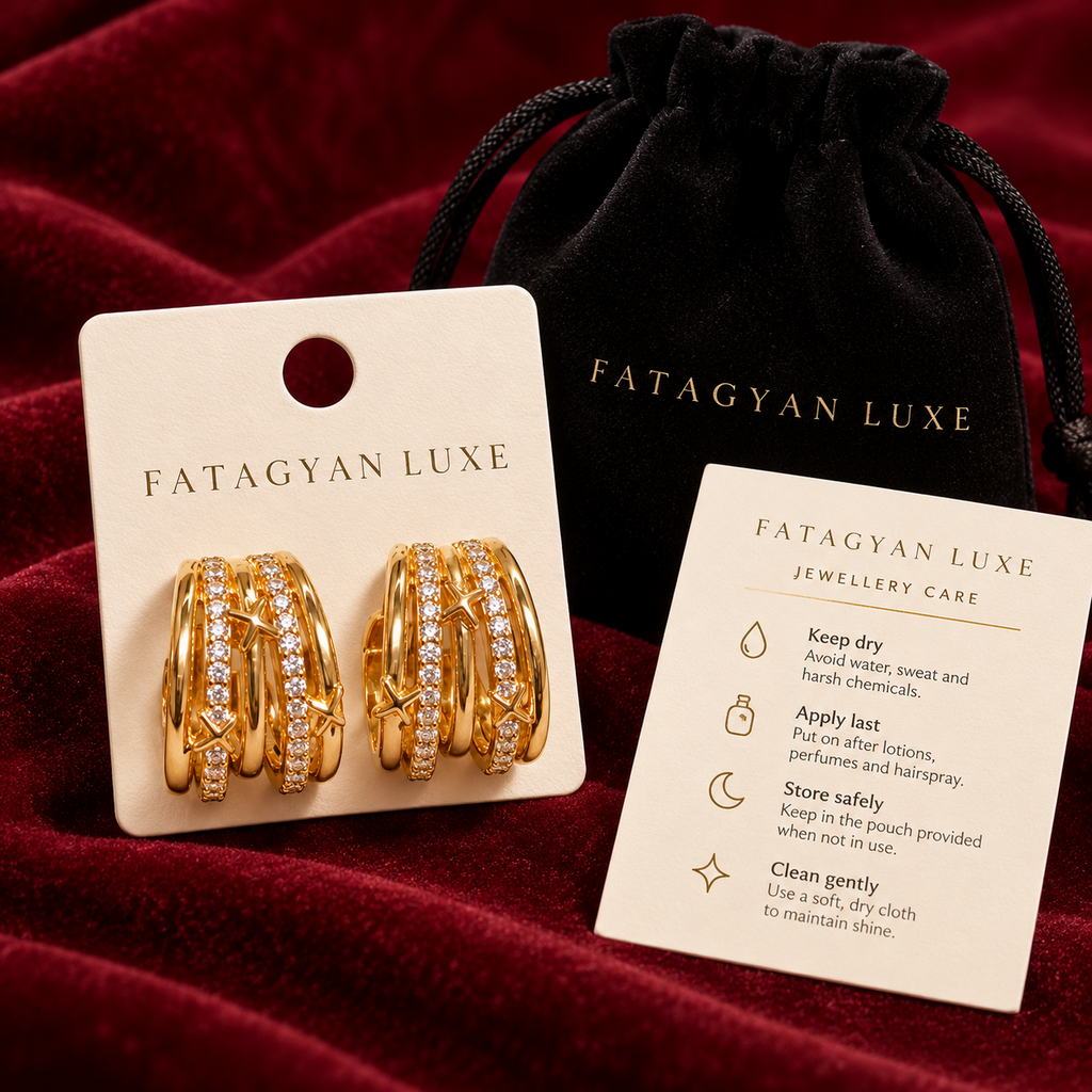 Étoile Orbit Crystal Hoop Earrings with Fatagyan Luxe packaging