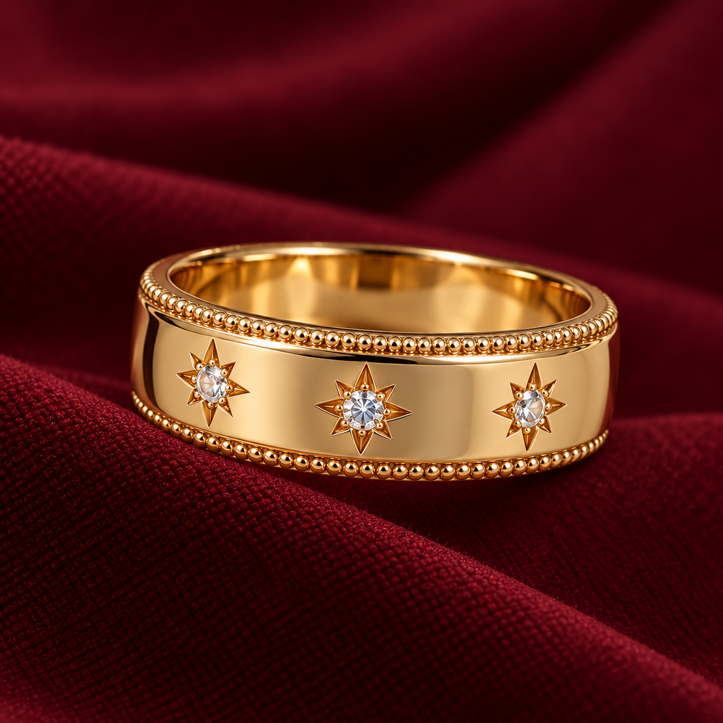 Astrée Celestial Crystal Band Ring worn