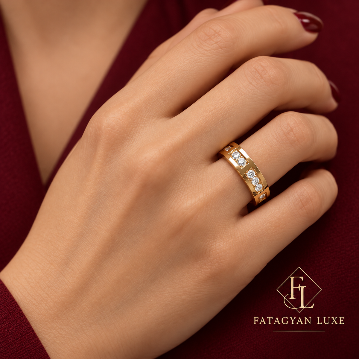 Aurelius Oval Crystal Ring worn