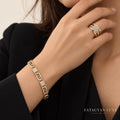 Aveline Geo Crystal Bracelet and Ring Set worn