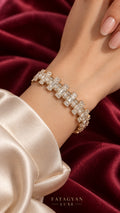 Évangeline Baguette Crystal Bracelet worn on wrist
