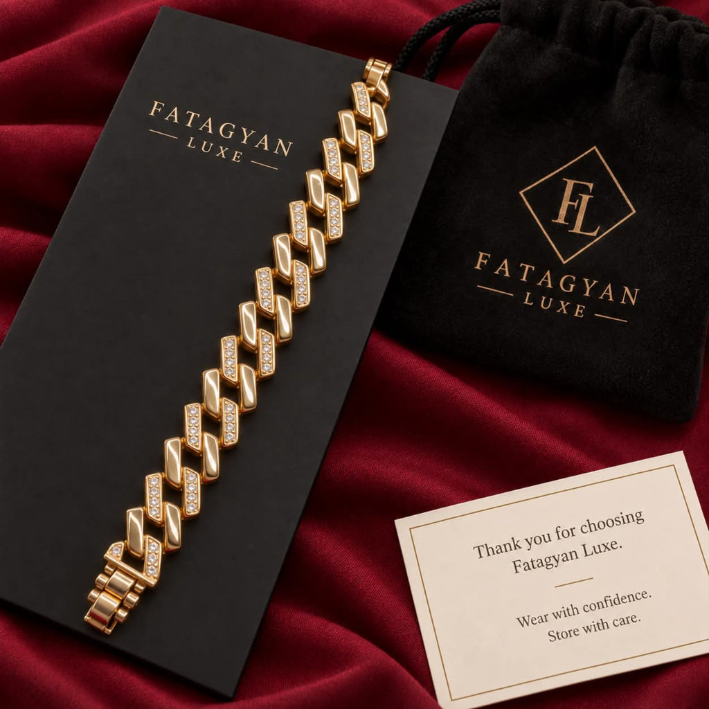 Monaco Crystal Chevron Bracelet with Fatagyan Luxe packaging