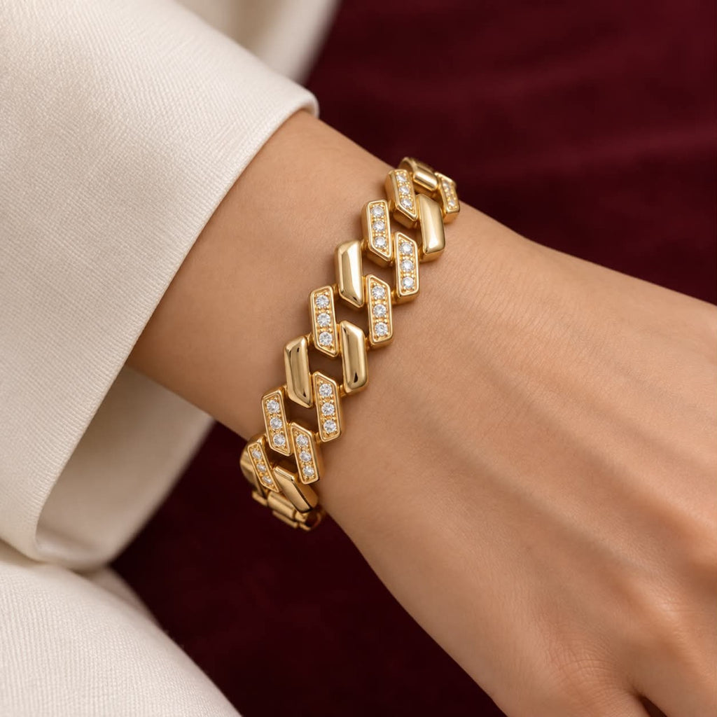 Monaco Crystal Chevron Bracelet worn on wrist