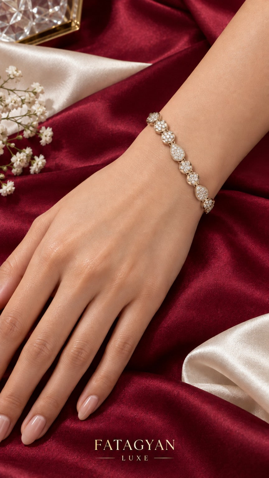 Floréa Crystal Bloom Bracelet worn on wrist