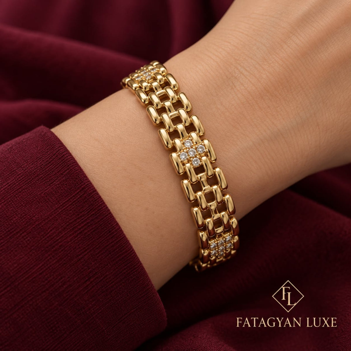 Clarisse Crystal Cluster Bracelet worn on wrist