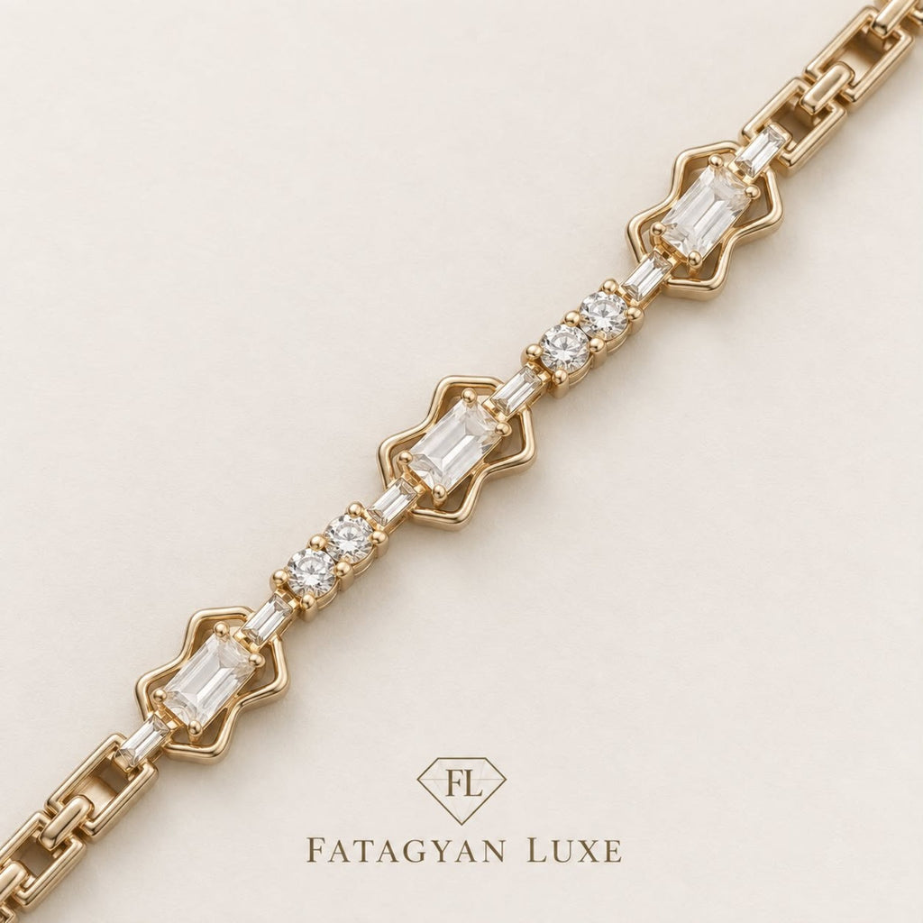 Aveline Crystal Geometric Bracelet close-up