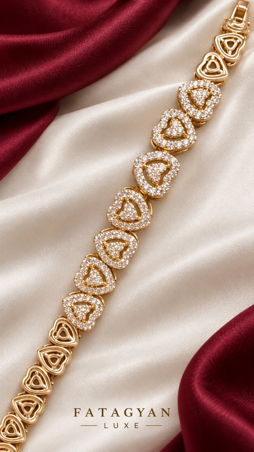 Amour Éclat Crystal Heart Bracelet with Fatagyan Luxe packaging