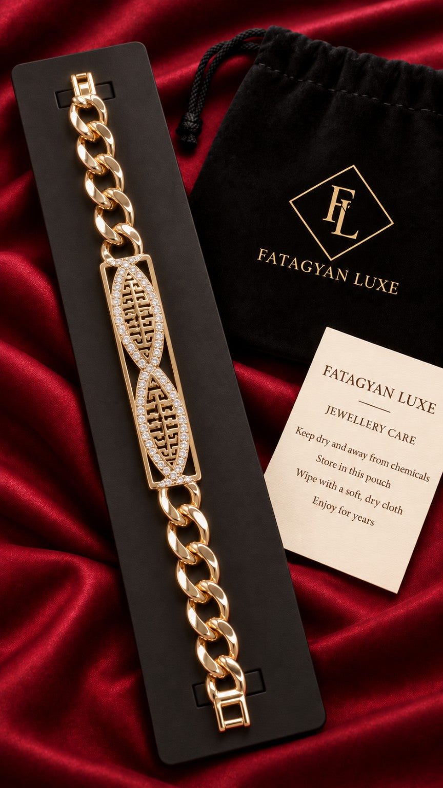 Infini Éclat Crystal Chain Bracelet with Fatagyan Luxe packaging
