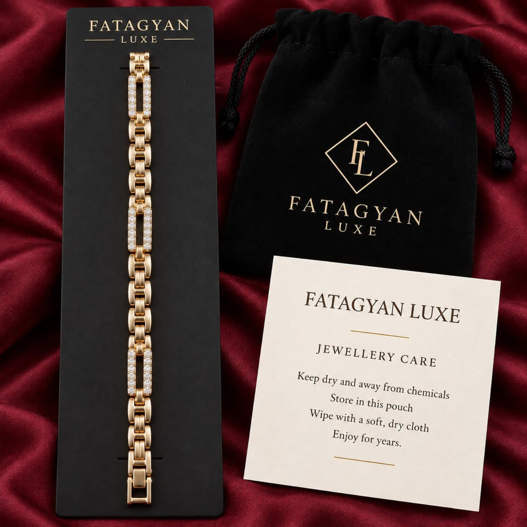Cavelle Crystal Link Bracelet with Fatagyan Luxe packaging