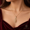 Élan Crystal Link Pendant Necklace worn