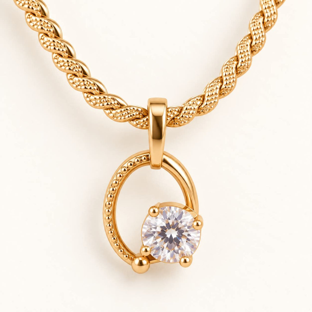 Solène Crystal Orbit Necklace detail