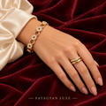 Éclat Geo Crystal Bracelet & Ring Set worn