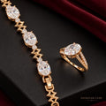 Elara gold-tone oval crystal bracelet and ring set — hero view