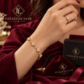 Florielle Crystal Bracelet & Ring Set worn