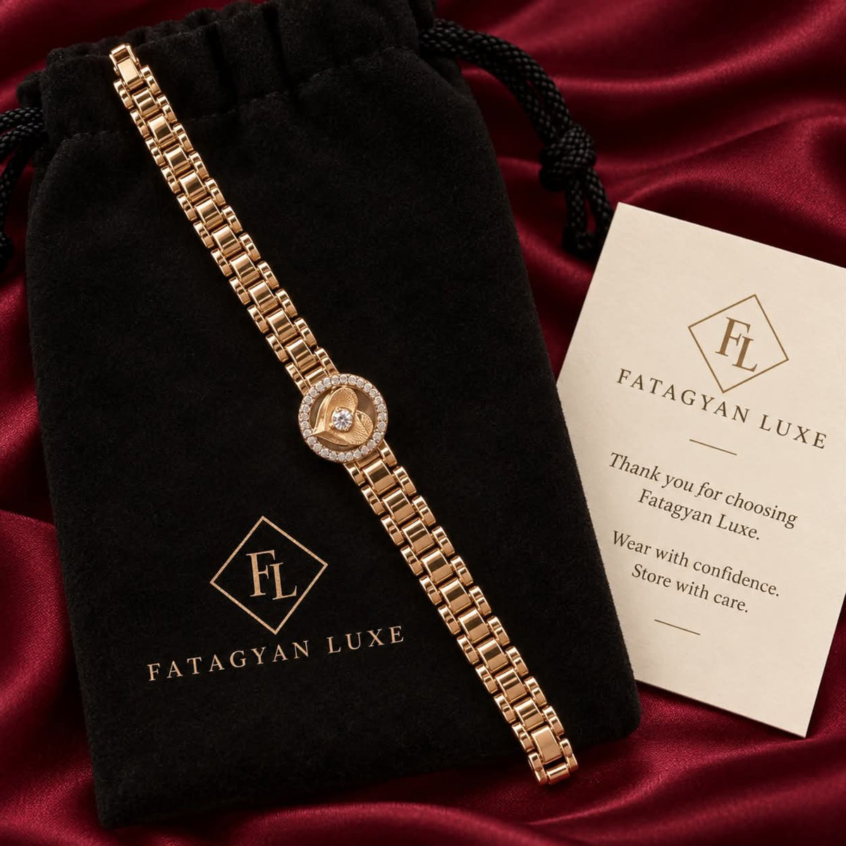 Aurelia Halo Bracelet with Fatagyan Luxe packaging